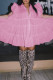 Pink Sweet Solid Patchwork Buckle Fold Shirt Collar Cake Skirt Dresses
