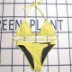 Yellow Sexy Letter Bandage Swimwears