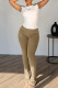 Camel Casual Patchwork O Neck Short Sleeve Two Pieces