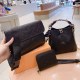 Black Casual Street Letter Chains Zipper Bags