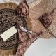 Coffee Sexy Letter Bandage Chains Swimwears