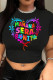 Black Casual Print Patchwork O Neck T-Shirts