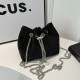 Black Celebrities Elegant Solid Pearl Rhinestone Bags