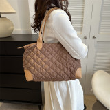 White Daily Rhombic Patchwork Bags