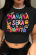 Black Casual Print Patchwork O Neck T-Shirts