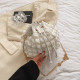 White Sweet Daily Solid Draw String Chains Bags