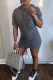 Grey Street Solid Patchwork Draw String Hooded Collar Wrapped Skirt Dresses