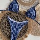 Blue Sexy Letter Bandage Chains Swimwears