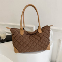 Brown Daily Rhombic Patchwork Bags