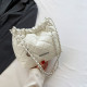 White Daily Simplicity Rhombic Draw String Chains Bags
