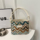 White Bohemian Vintage Print Ripple Bandage Contrast Bags