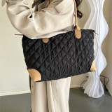 Black Daily Rhombic Patchwork Bags