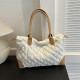 White Daily Rhombic Patchwork Bags
