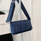 Dark Blue Daily Simplicity Plaid Patchwork Bags