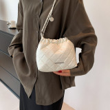 White Daily Simplicity Rhombic Draw String Chains Bags