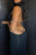 Black Celebrities Solid Patchwork Backless With Bow Half A Turtleneck Long Dresses