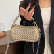 Gold Daily Rivets Patchwork Zipper Bags