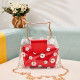 Red Daily Flowers Patchwork Bags