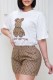 White Casual Letter Embroidered O Neck Short Sleeve Two Pieces