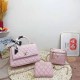 Pink Casual Simplicity Letter Chains Zipper Bags