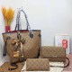 Brown Casual Street Letter Chains Zipper Bags