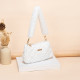 White Daily Patchwork Zipper Bags