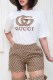 White Casual Letter Embroidered O Neck Short Sleeve Two Pieces