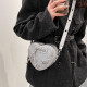 Silver Daily Solid Patchwork Zipper Bags