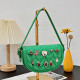 Green Daily Patchwork Zipper Bags