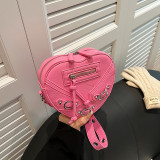 Pink Daily Solid Patchwork Zipper Bags