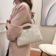 Cream White Daily Plaid Patchwork Bags