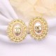 Gold Celebrities Elegant Letter Pearl Earrings