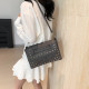 Grey Daily Solid Rivets Patchwork Bags