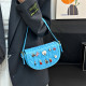 Blue Daily Patchwork Zipper Bags