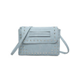 Cream White Daily Solid Rivets Patchwork Bags