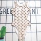 Khaki Sexy Sportswear Geometric Hollowed Out Swimwears