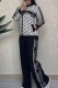 White Casual Print Letter Zipper Collar Long Sleeve Two Pieces