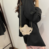 White Daily Geometric Patchwork Zipper Bags