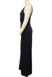Green Sexy Solid Patchwork Fold V Neck Loose Jumpsuits