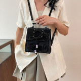 Pink Daily Print Bandage Patchwork Zipper Bags