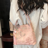 Pink Daily Embroidery Patchwork Bags
