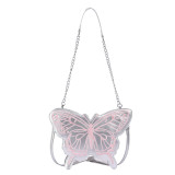 Silver Casual Daily Butterfly Patchwork Zipper Bags