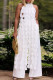 White Street Solid Patchwork Pocket High Opening O Neck Sleeveless Two Pieces