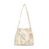 White Daily Embroidery Patchwork Bags