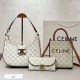 Cream White Street Simplicity Letter Geometric Patchwork Zipper Bags