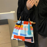 Pink Casual Daily Color Block Patchwork Fold Bags