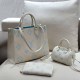 Blue Casual Street Letter Patchwork Zipper Bags