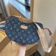 Blue Casual Street Letter Patchwork Zipper Bags