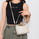 Pink Daily Geometric Patchwork Zipper Bags
