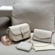 White Casual Simplicity Letter Patchwork Chains Zipper Bags